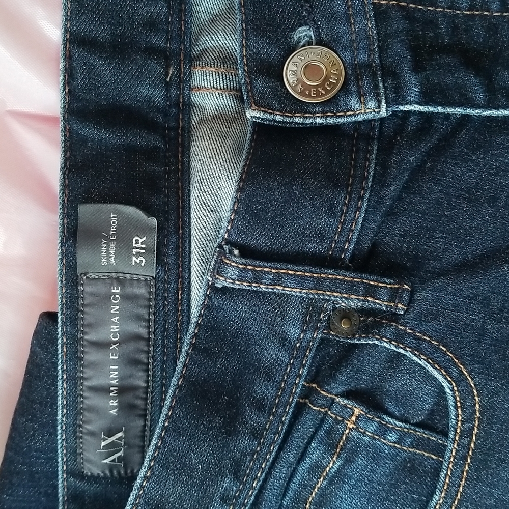 Men's Armani Exchange Skinny Jambe Etroit 31R Indigo Blue NWOT - Picture 6 of 8